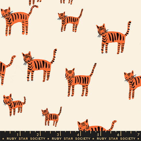 PREORDER Catnap Tiger Stripes in Orange RS4132 12 - Ruby Star Society Sold by the Half Yard
